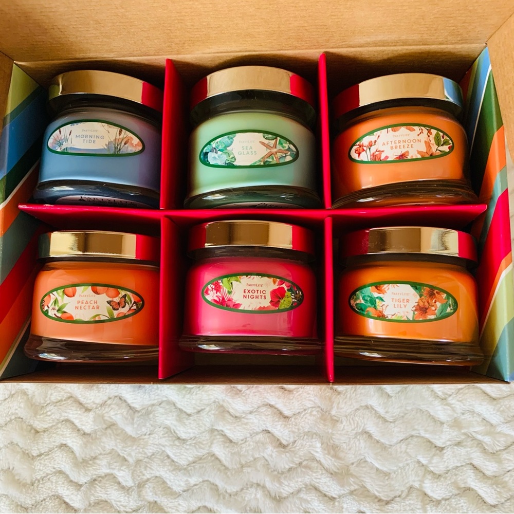 P86043 PartyLite Small Treasures Set of 6 Jar Candles